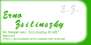 erno zsilinszky business card